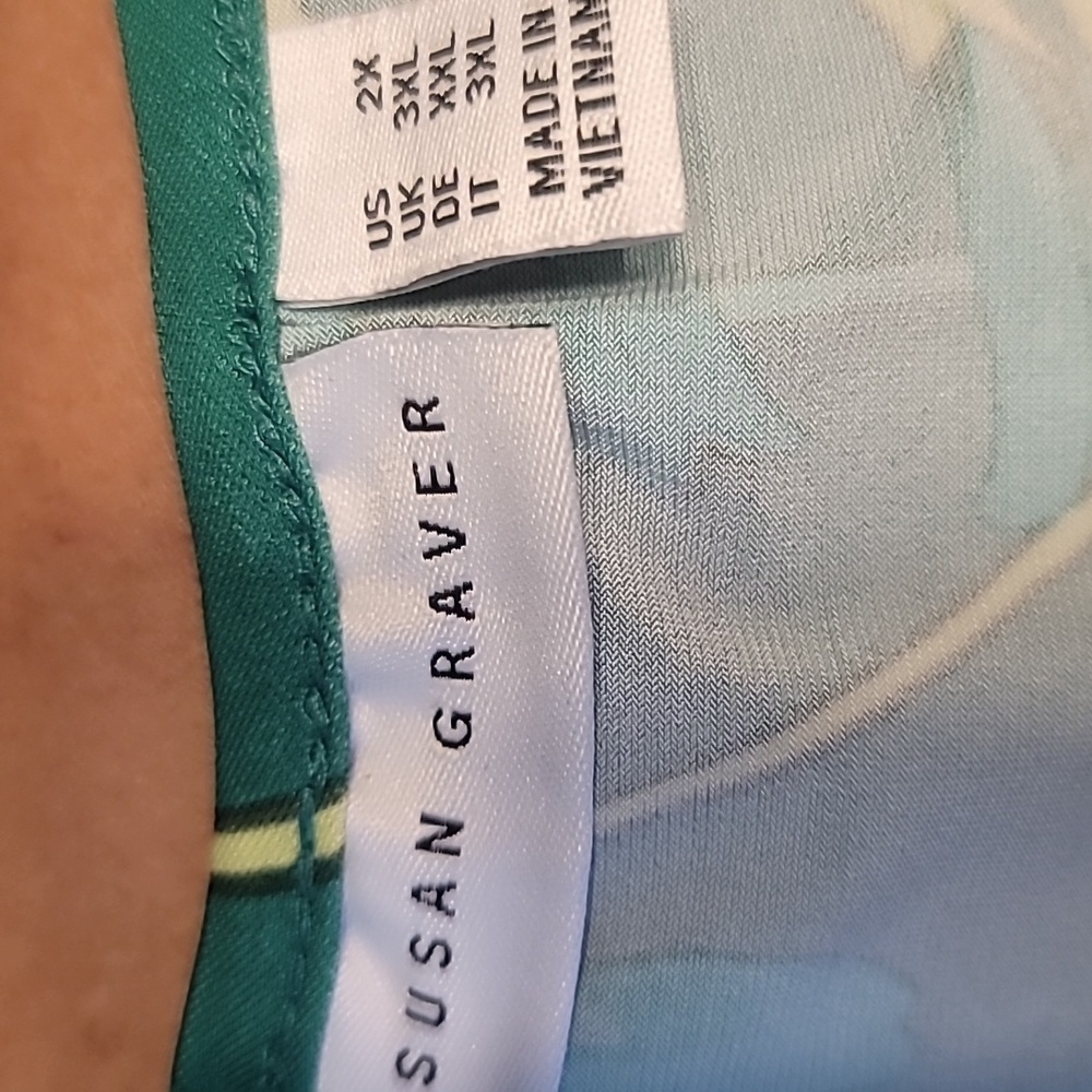 Susan Graver Liquid Knit sleeveless Midi Dress in Jungle Jade - Picture 5 of 7